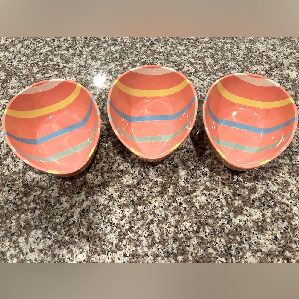 Spritz 6" Melamine Easter Spring EGG Party Dip Bowls Set of 3 NEW.